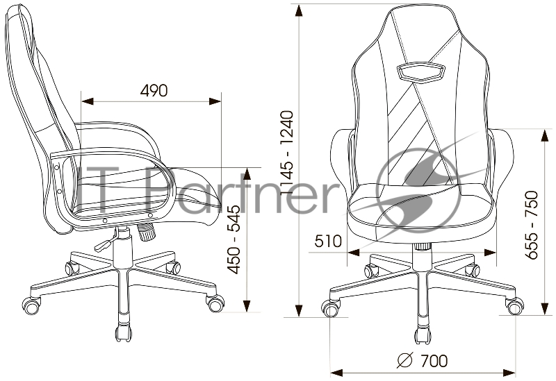Кресло игровое Zombie VIKING XS черный эко.кожа крестовина пластик