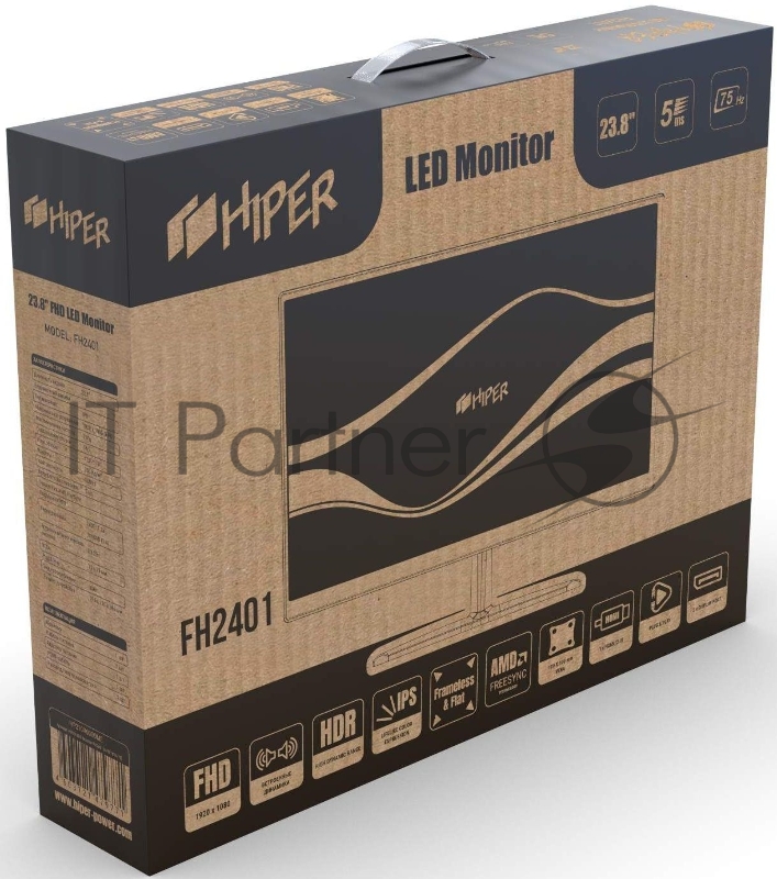 Монитор Hiper 23.8 EasyView FH2401 черный IPS LED 5ms 16:9 HDMI 250cd 178гр/178гр 1920x1080 D-Sub FHD