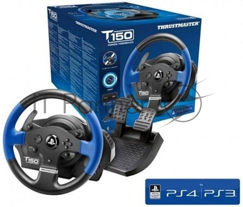 Руль ThrustMaster T150 RS EU VERSION 14кноп. (с педалями) черный/синий
