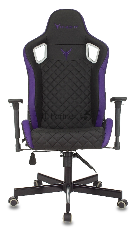 Кресло игровое Knight OUTRIDER черный/фиолетовый ромбик эко.кожа с подголов. крестовина металл