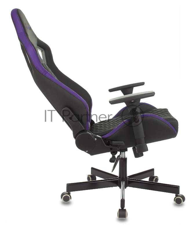 Кресло игровое Knight OUTRIDER черный/фиолетовый ромбик эко.кожа с подголов. крестовина металл