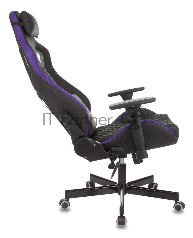 Кресло игровое Knight OUTRIDER черный/фиолетовый ромбик эко.кожа с подголов. крестовина металл