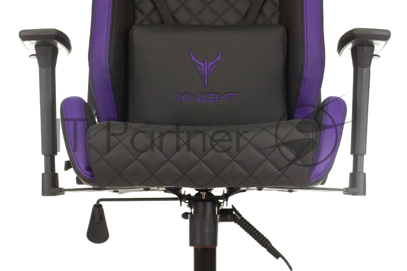 Кресло игровое Knight OUTRIDER черный/фиолетовый ромбик эко.кожа с подголов. крестовина металл