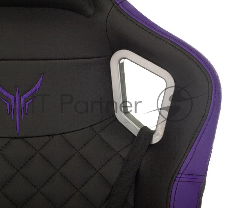 Кресло игровое Knight OUTRIDER черный/фиолетовый ромбик эко.кожа с подголов. крестовина металл