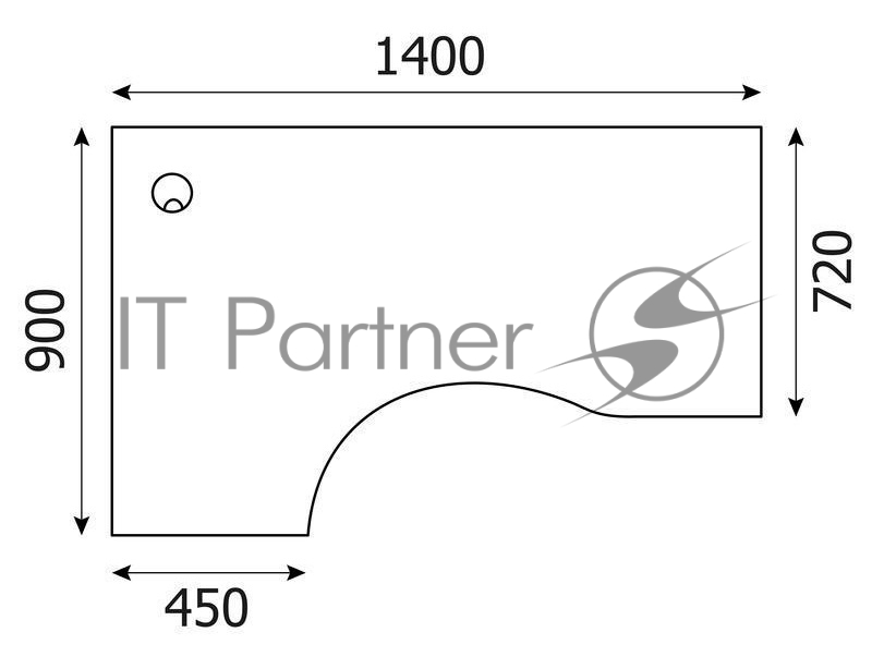 Стол Riva А.СА-2 Л письменный эргономичный левый 1400x900x755мм клен