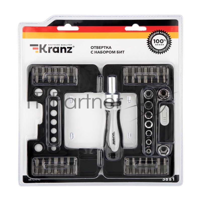 Набор отверток KRANZ 38 предметов в кейсе