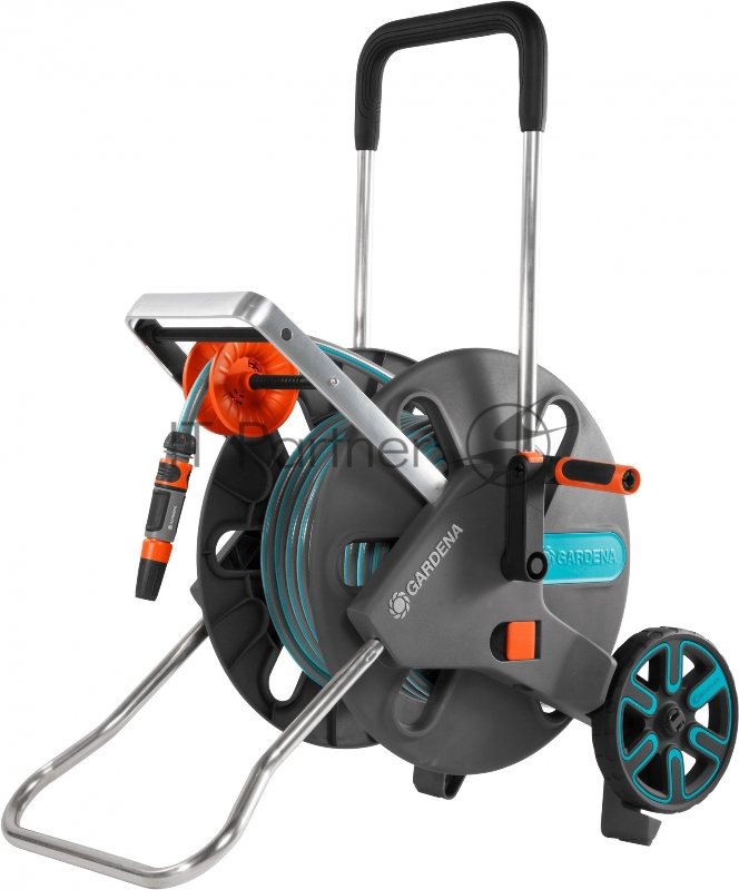 Тележка для шланга Gardena CleverRoll L Easy серый шланг в компл. 25м (18522-32.000.00)