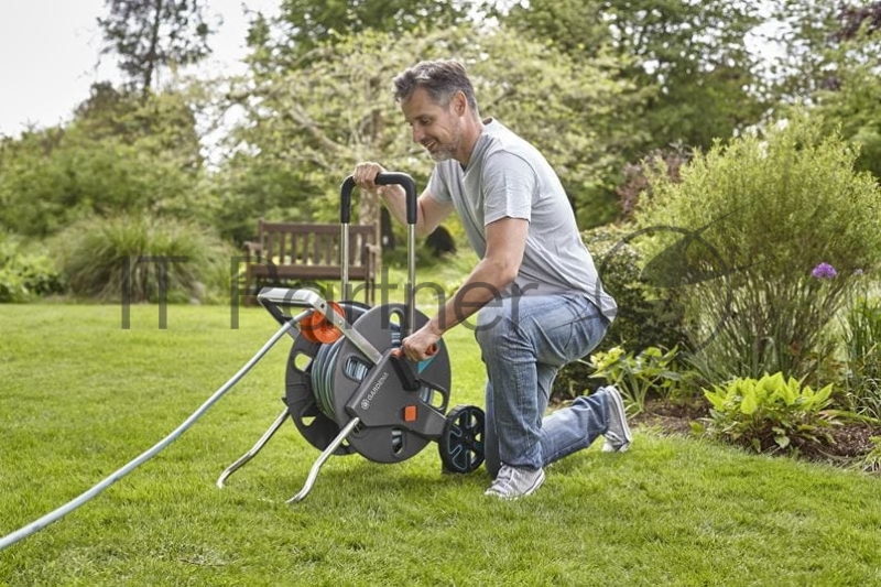 Тележка для шланга Gardena CleverRoll L Easy серый шланг в компл. 25м (18522-32.000.00)