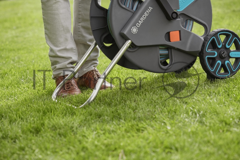 Тележка для шланга Gardena CleverRoll L Easy серый шланг в компл. 30м (18522-26.000.00)