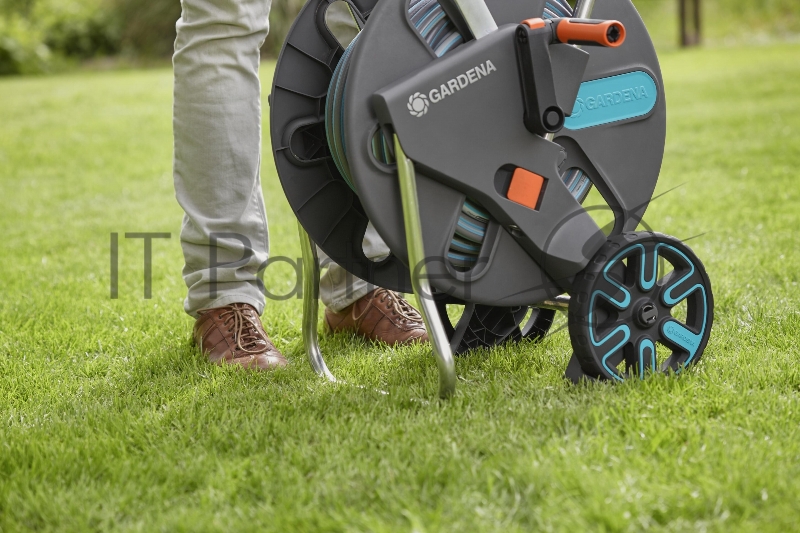 Тележка для шланга Gardena CleverRoll L Easy серый шланг в компл. 30м (18522-26.000.00)