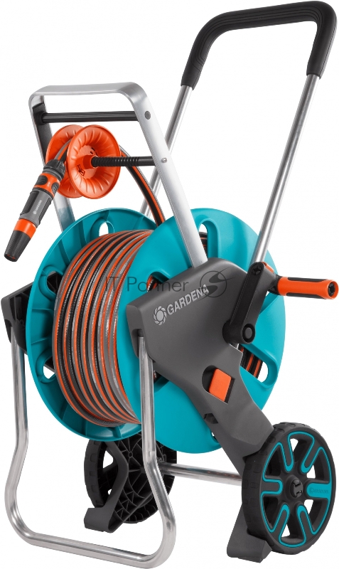 Тележка для шланга Gardena CleverRoll M Easy голубой/серый шланг в компл. 30м (18517-28.000.00)