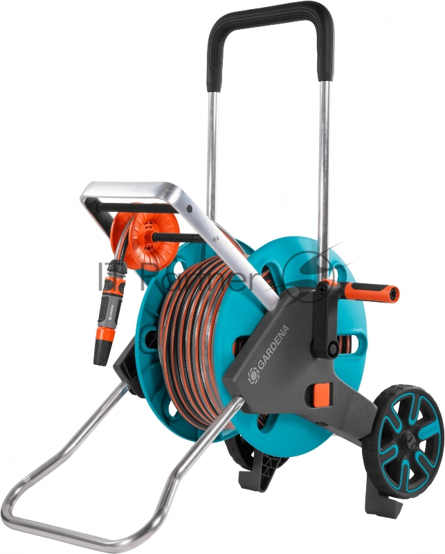 Тележка для шланга Gardena CleverRoll M Easy голубой/серый шланг в компл. 30м (18517-28.000.00)
