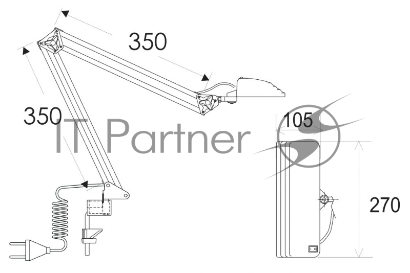 Светильник фито Трансвит Дельта-П С32-025 светодиодная 12Вт цв.св.:фиолетовый