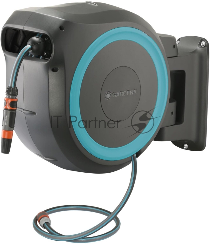 Катушка для шланга Gardena RollUp M инерционная черный/голубой шланг в компл. 20м (18610-32.000.00)