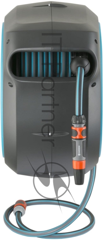 Катушка для шланга Gardena RollUp M инерционная черный/голубой шланг в компл. 20м (18610-32.000.00)