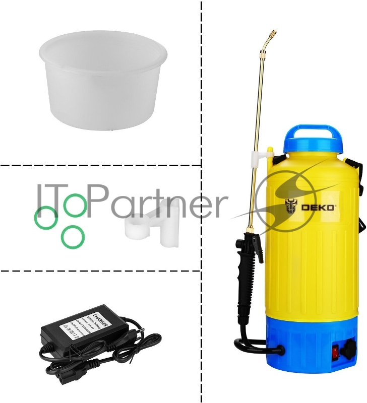 Опрыскиватель Deko аккум. 8л желтый/синий (065-0950)