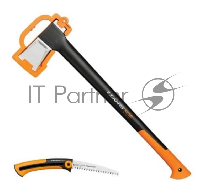 Топор Fiskars X25 большой черный/оранжевый в комплекте:пила (1025437)