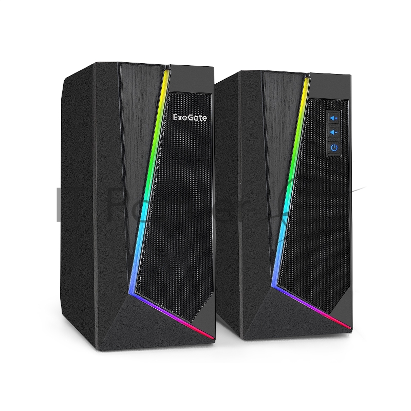 Акустическая система 2.0 ExeGate EX289688RUS Accord 240 (питание USB, 2х3Вт (6Вт RMS), 60-20000Гц, цвет черный, RGB подсветка)