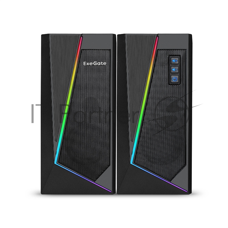 Акустическая система 2.0 ExeGate EX289688RUS Accord 240 (питание USB, 2х3Вт (6Вт RMS), 60-20000Гц, цвет черный, RGB подсветка)