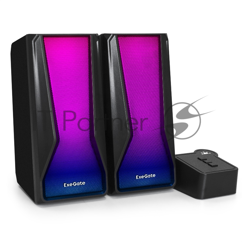 Акустическая система 2.0 ExeGate EX289687RUS Accord 230 (питание USB,Bluetooth, 2х3Вт (6Вт RMS), 60-20000Гц, цвет черный, RGB подсветка)