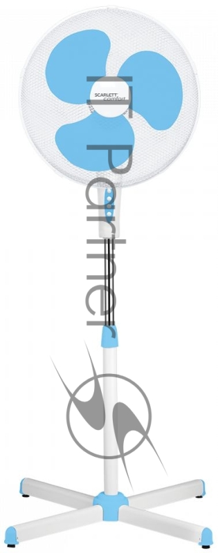 Вентилятор напольный Scarlett SC-SF111B29 45Вт скоростей:3 белый/голубой