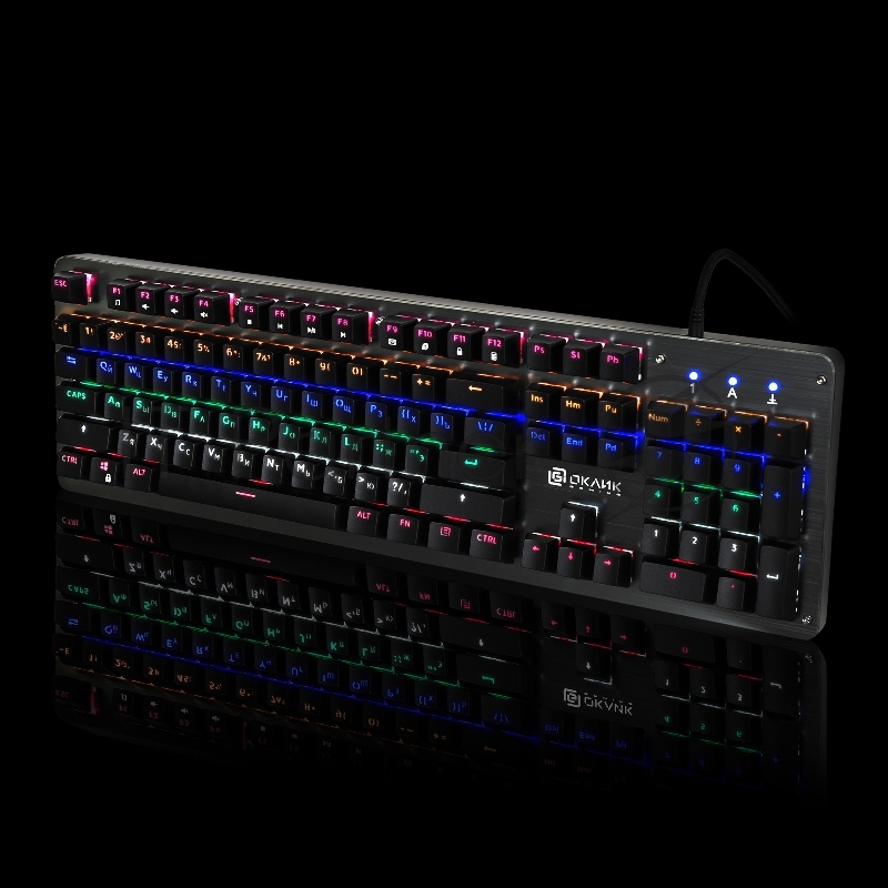 Клавиатура Oklick 970G DARK KNIGHT механическая черный USB Gamer LED