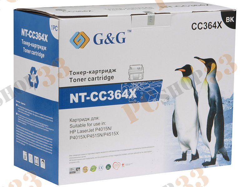 Картридж G&G NT-CC364X (черный) для HP LJ P4015/4515