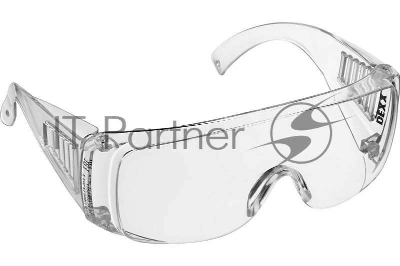 Защитные прозрачные очки DEXX широкая монолинза с дополнительной боковой защитой и вентиляцией, открытого типа