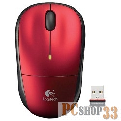 Оптическая мышь Logitech m215 2nd Gen. Wireless Mouse 910-003165, беспров., 2кн.+скр., черно-красный (USB)