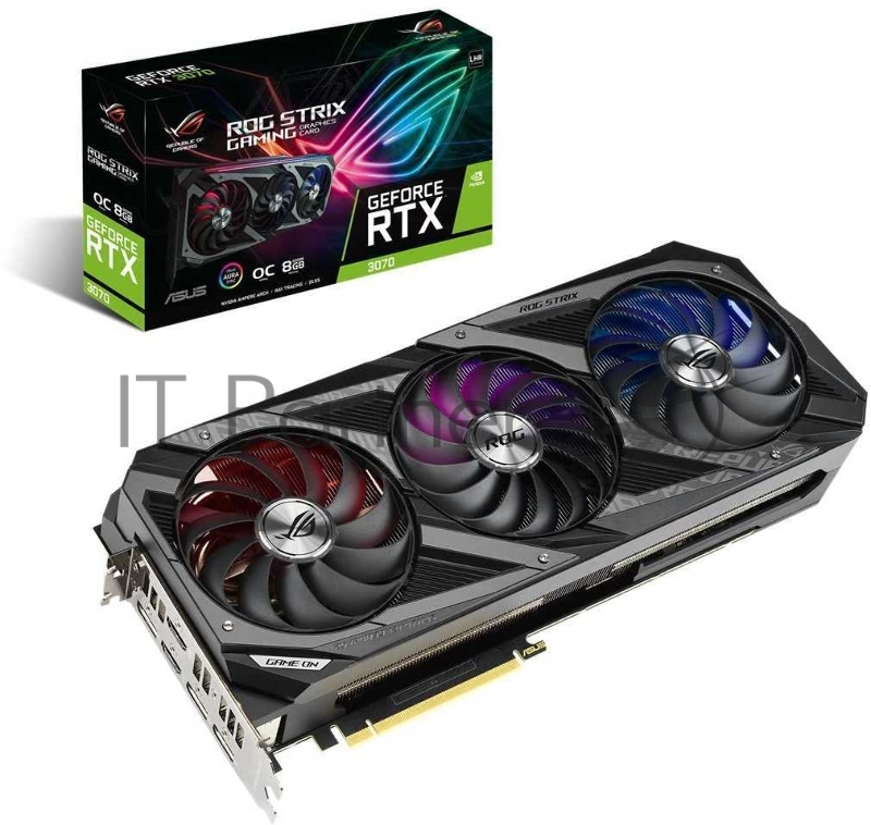 Видеокарта Asus ROG-STRIX-RTX3070-O8G-V2-GAMING LHR NVIDIA GeForce RTX 3070 8192Mb 256 GDDR6 1905/14000/HDMIx2/DPx3/HDCP Ret