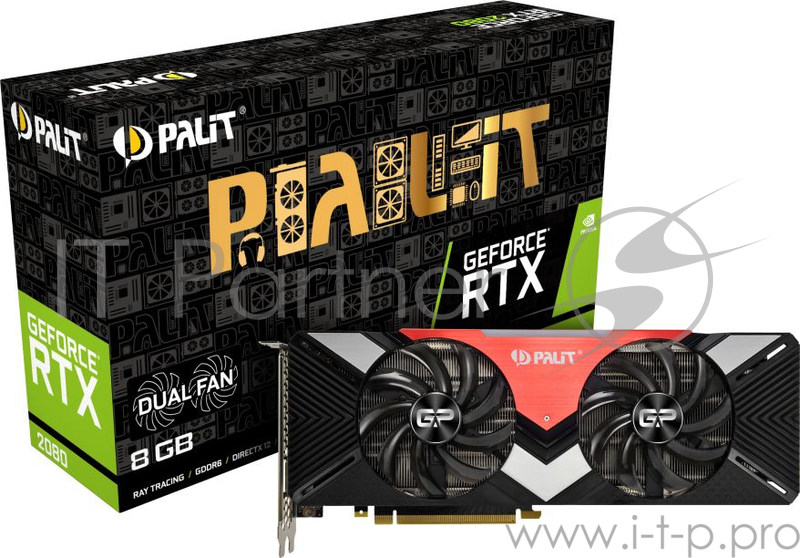 Видеокарта Palit GeForce RTX 2080 Dual 8ГБ (GeForce RTX 2080, DDR6, HDMI, 3xDP, USB-C) (PCI-E)