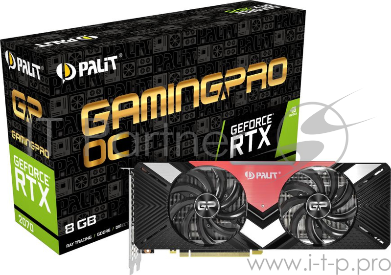 Видеокарта Palit GeForce RTX 2070 GamingPro OC 8ГБ (GeForce RTX 2070, DDR6, HDMI, 3xDP, USB-C) (PCI-E)