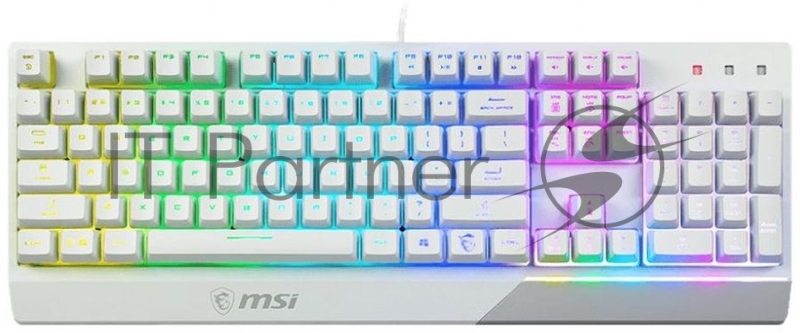 Клавиатура MSI Vigor GK30 белый USB Multimedia for gamer LED (подставка для запястий)