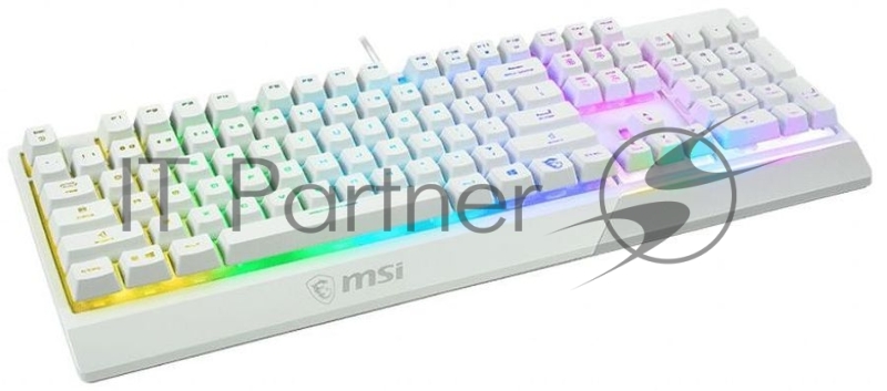 Клавиатура MSI Vigor GK30 белый USB Multimedia for gamer LED (подставка для запястий)