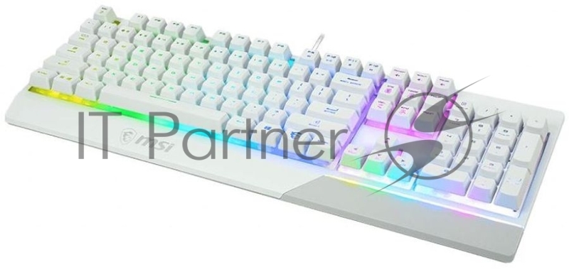 Клавиатура MSI Vigor GK30 белый USB Multimedia for gamer LED (подставка для запястий)