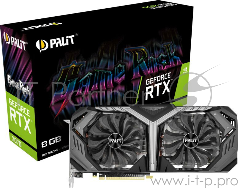 Видеокарта Palit GeForce RTX 2070 GameRock 8ГБ (GeForce RTX 2070, DDR6, HDMI, 3xDP, USB-C) (PCI-E)