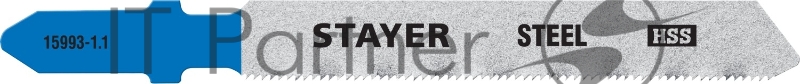 Полотна STAYER, T118G, для эл/лобзика, HSS, по металлу (0,5-1,5мм), T-хвост., шаг 1,1мм, 50мм, 2шт