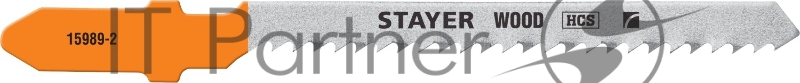 Полотна STAYER, T119BO, для эл/лобзика, HCS, по дереву, ДСП, фигур. рез, T-хвост., шаг 2мм, 50мм, 2шт