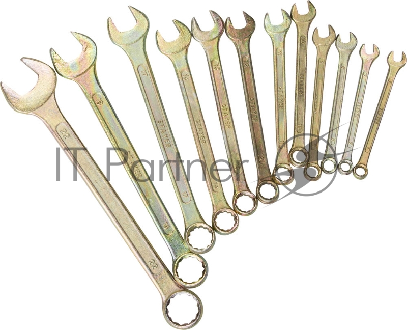 Ручной инструмент Набор STAYER (27090-H12) Ключи ТЕХНО комбинированные, 6-22мм, 12 предметов