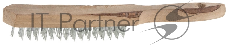 Щетка ТЕВТОН стальная с деревянной рукояткой, 6 рядов