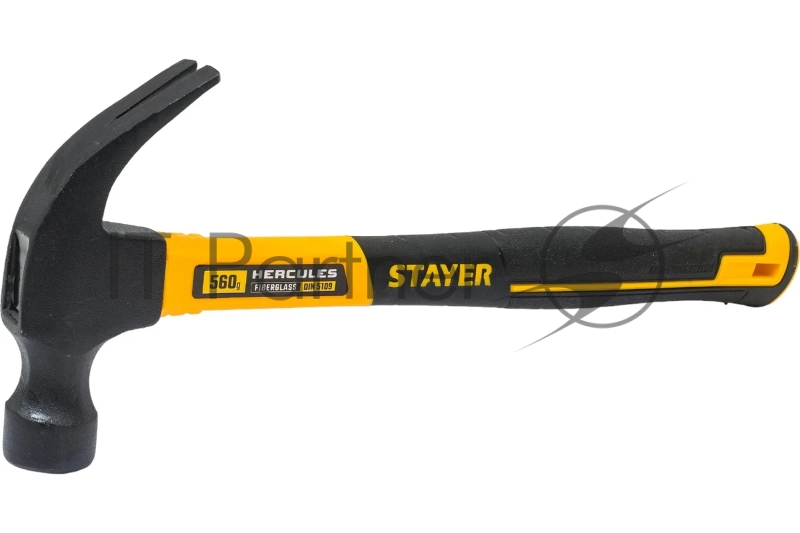 Молоток-гвоздодёр столярный с фиберглассовой рукояткой STAYER Hercules 560 г