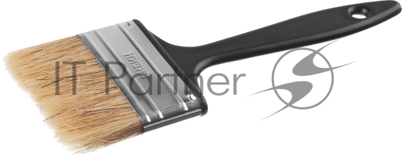Кисть плоская СИБИН, пластиковая ручка, светлая смешанная щетина, 75мм