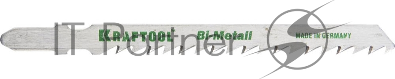 Полотна KRAFTOOL, T144DF, для эл/лобзика, Bi-Metall, по дереву, фанере, быстрый рез, EU-хвост., шаг 4мм, 75мм, 2шт