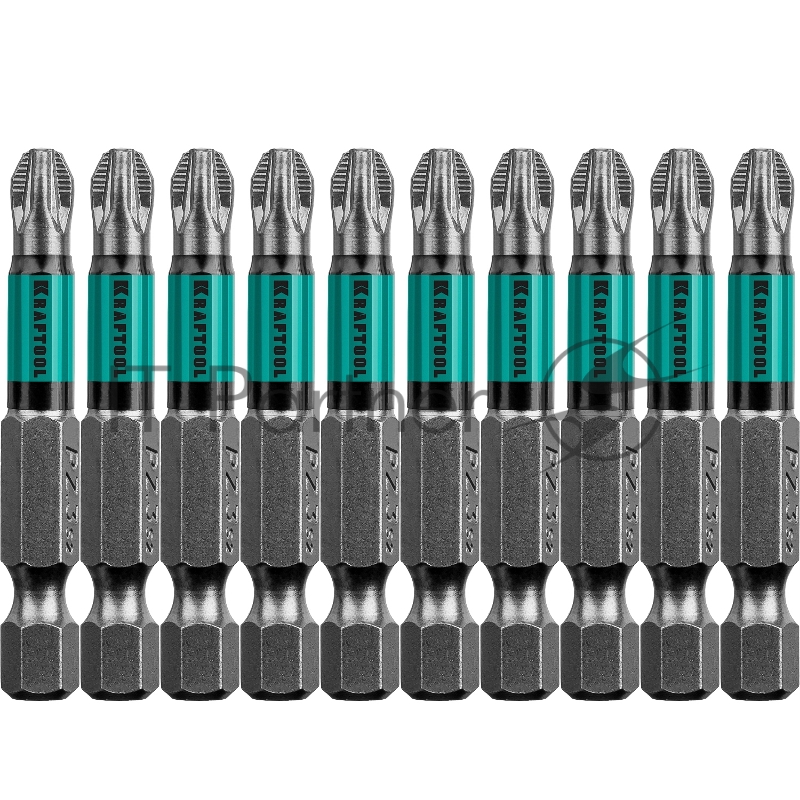 Биты KRAFTOOL Optimum Line, PZ3, 50 мм, тип хвостовика E 1/4, 10 шт в блистере