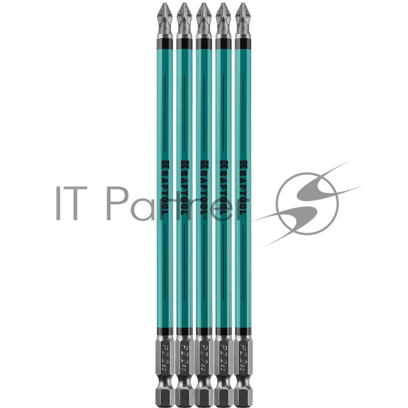 Биты KRAFTOOL Optimum Line, PZ2, тип хвостовика E 1/4, 150 мм, 5 шт в блистере