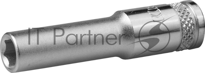 Торцовая головка KRAFTOOL INDUSTRIE QUALITAT, удлиненная, Cr-V, FLANK, хромосатинированная, 1/4, 6 мм