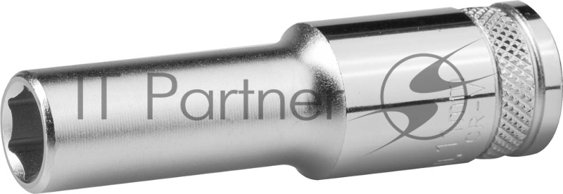 Торцовая головка KRAFTOOL INDUSTRIE QUALITAT, удлиненная, Cr-V, FLANK, хромосатинированная, 1/2, 10 мм