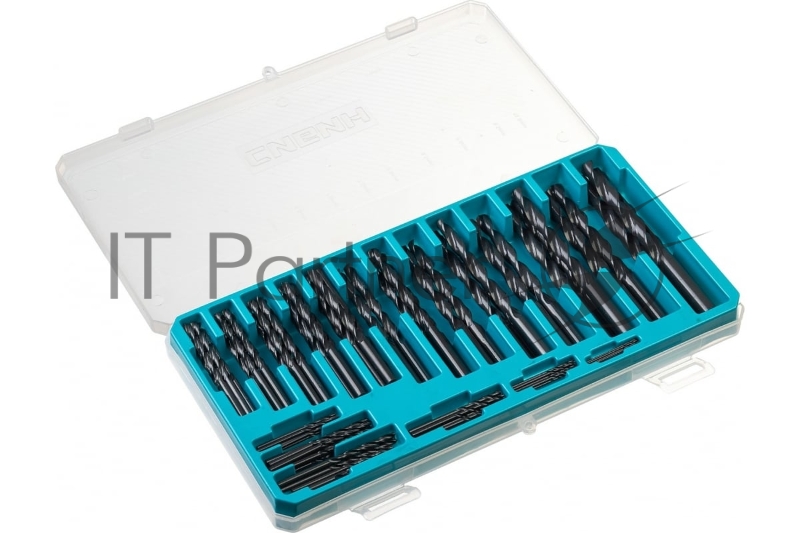 Набор сверл по металлу, СИБИН 100шт (1-10мм) быстрорежущая сталь, класс В, пласт.бокс