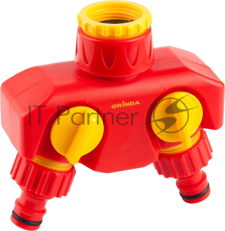Соединитель GRINDA двухканальный 3/4-1, резьба внешняя 3/4 - 1 - соединитель, распределители поливочные, с внутренней резьбой