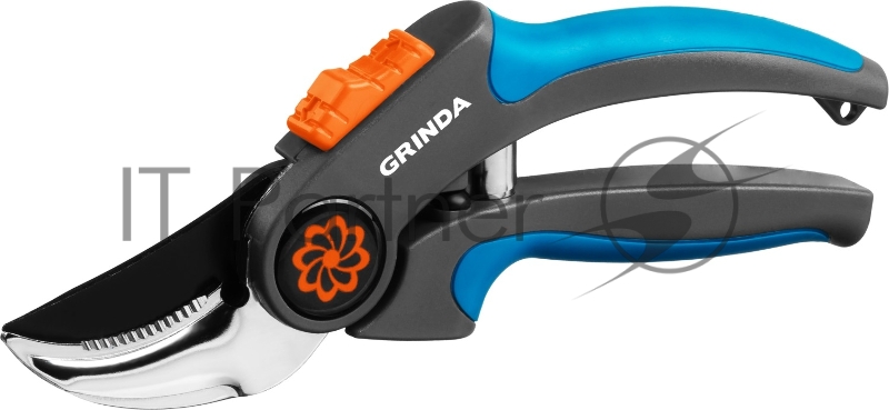 Секатор с двухкомпонентными рукоятками, плоскостной, 205 мм, GRINDA PROLine P-55